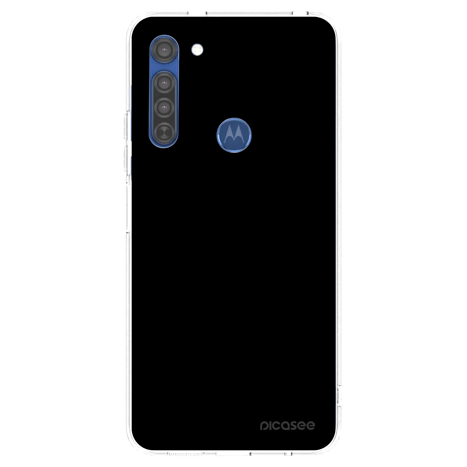 Picasee silikonska prozirna maskica za Motorola Moto G8 - Black Bliss