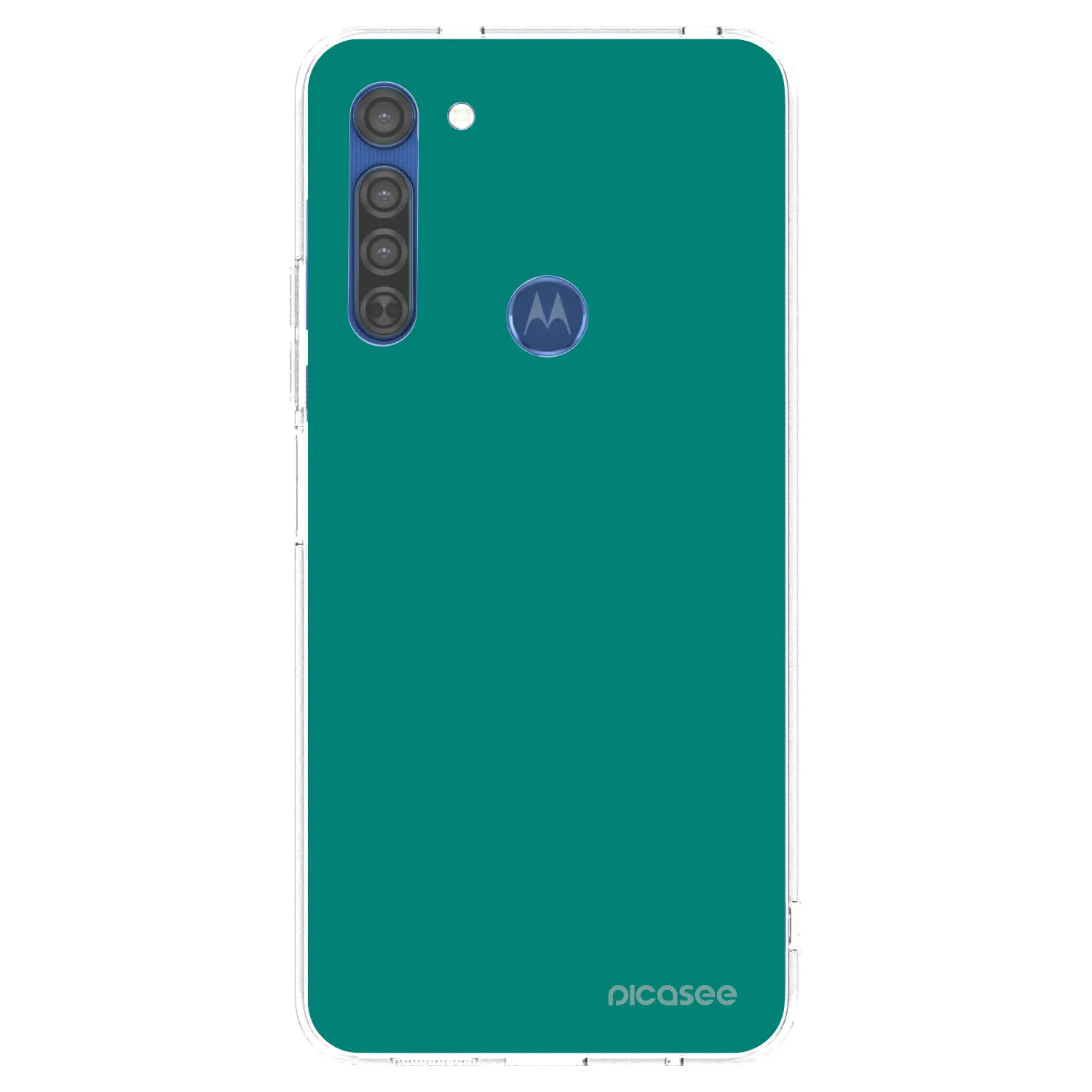 Picasee silikonska prozirna maskica za Motorola Moto G8 - Emerald Mist