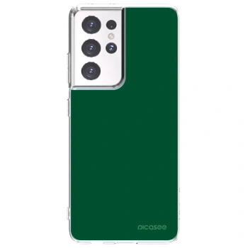 Picasee silikonska prozirna maskica za Samsung Galaxy S21 Ultra 5G G998B - Green Gleam
