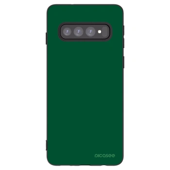 Picasee crna silikonska maskica za Samsung Galaxy S10 G973 - Green Gleam