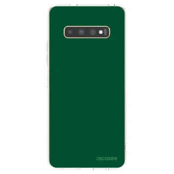 Picasee silikonska prozirna maskica za Samsung Galaxy S10 Plus G975 - Green Gleam