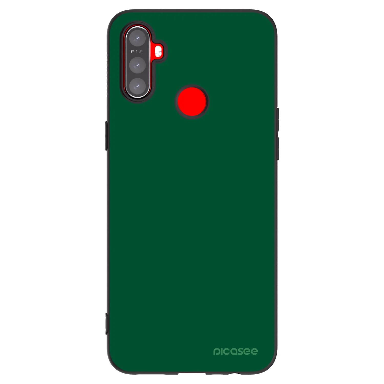 Picasee crna silikonska maskica za Realme C3 - Green Gleam