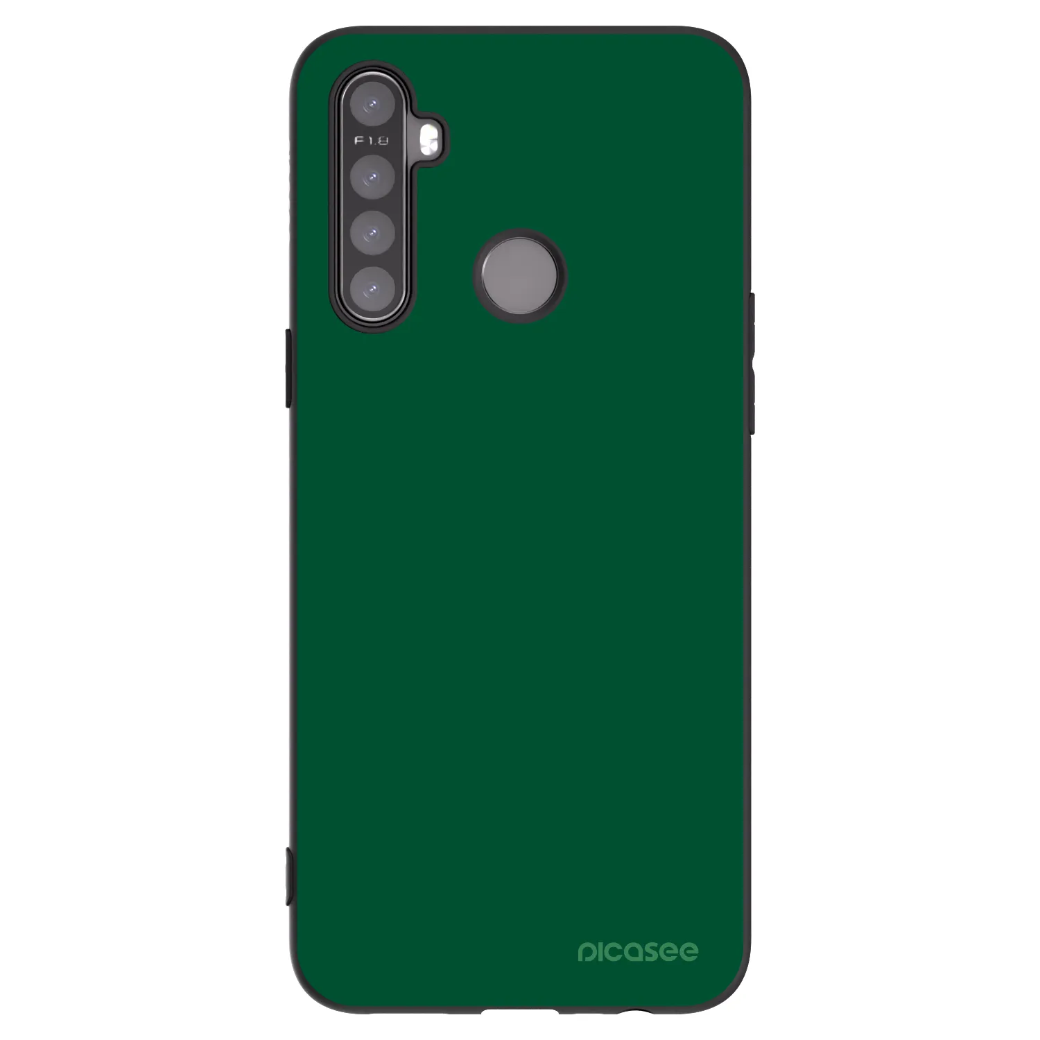 Picasee crna silikonska maskica za Realme 5 - Green Gleam