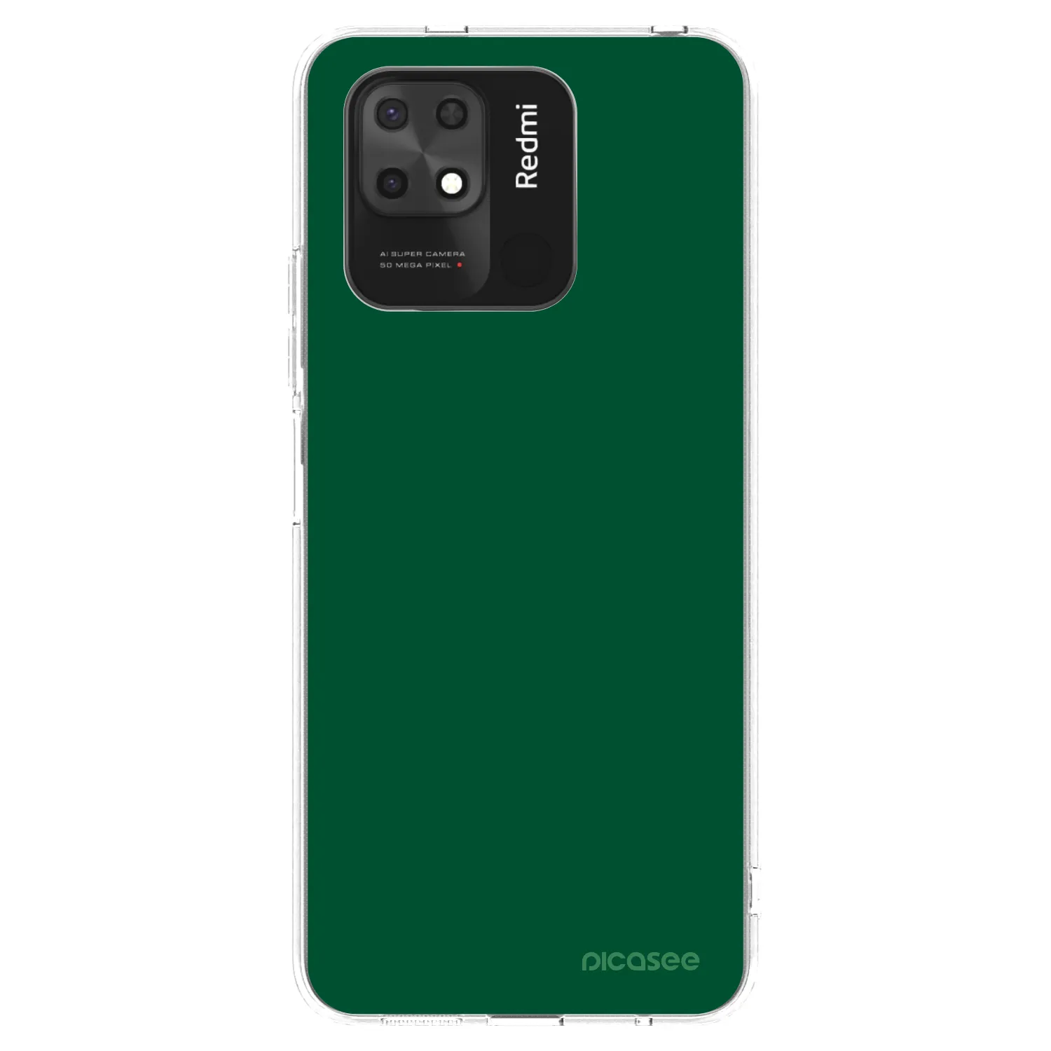 Picasee silikonska prozirna maskica za Xiaomi Redmi 10C - Green Gleam