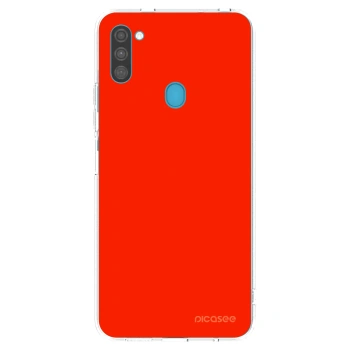 Picasee silikonska prozirna maskica za Samsung Galaxy M11 - Maranello Red