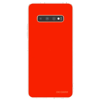 Picasee silikonska prozirna maskica za Samsung Galaxy S10 Plus G975 - Maranello Red