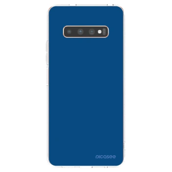 Picasee silikonska prozirna maskica za Samsung Galaxy S10 Plus G975 - Navy Blue