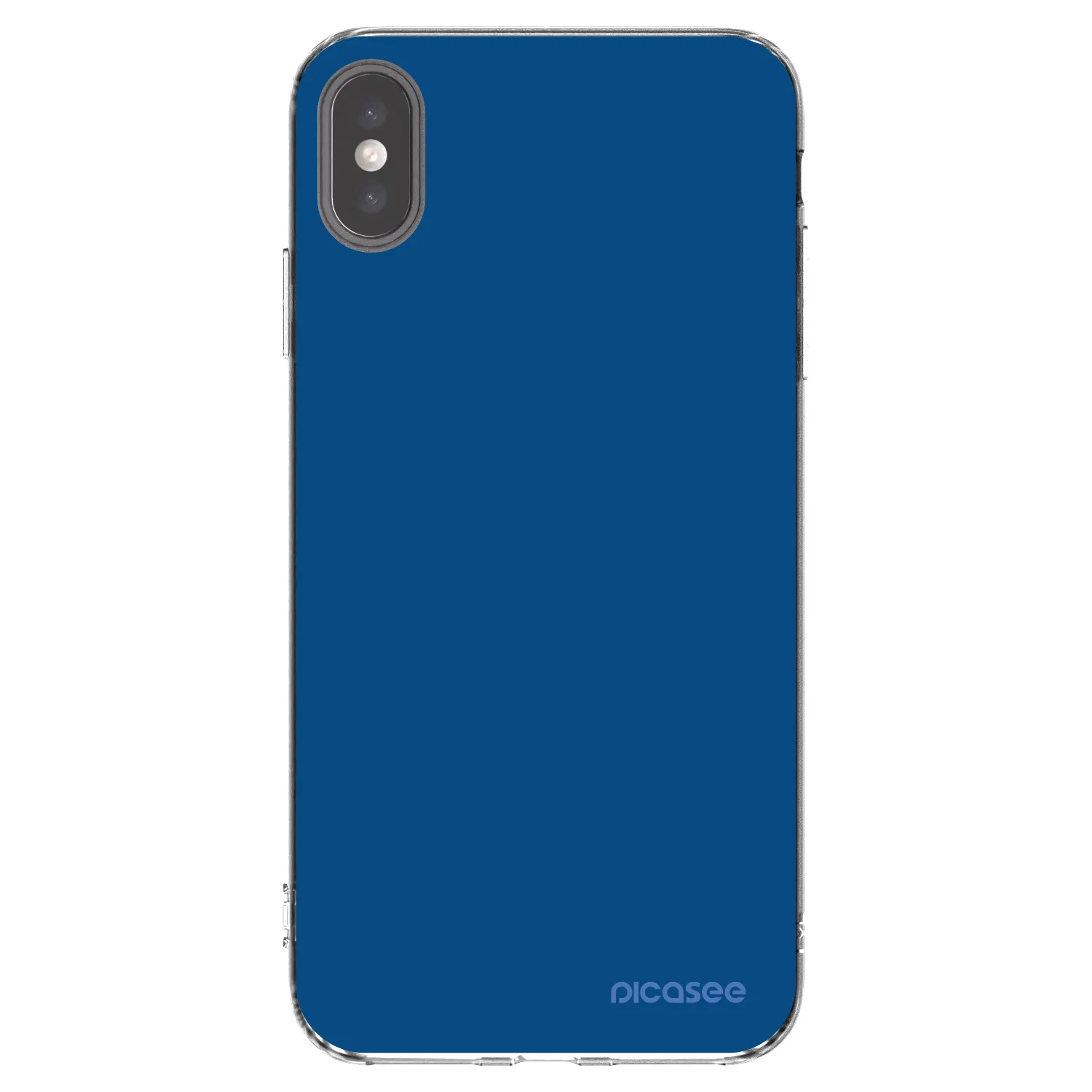 Picasee silikonska prozirna maskica za Apple iPhone XS Max - Navy Blue