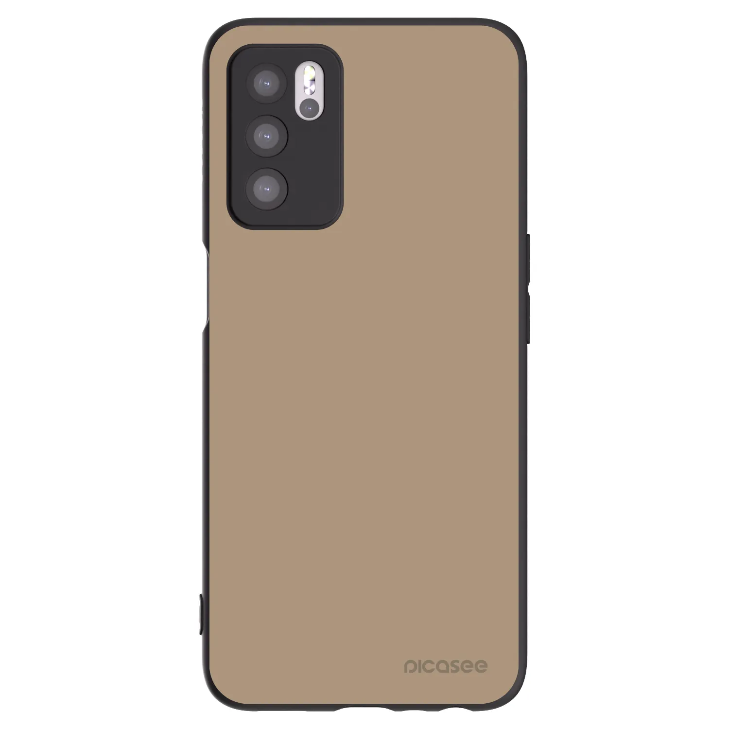 Picasee crna silikonska maskica za OPPO A16s - Soft Sand