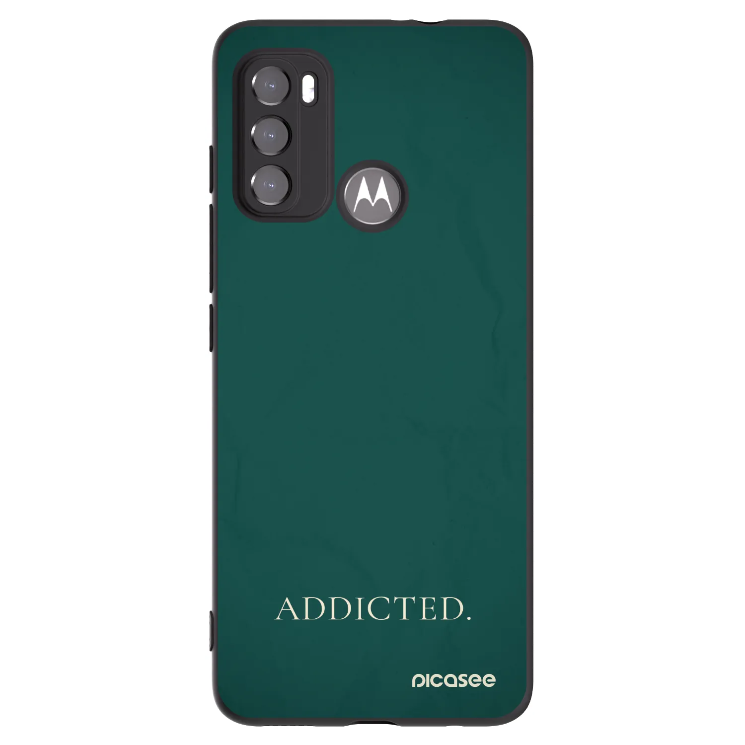 Picasee crna silikonska maskica za Motorola Moto G60 - Addicted