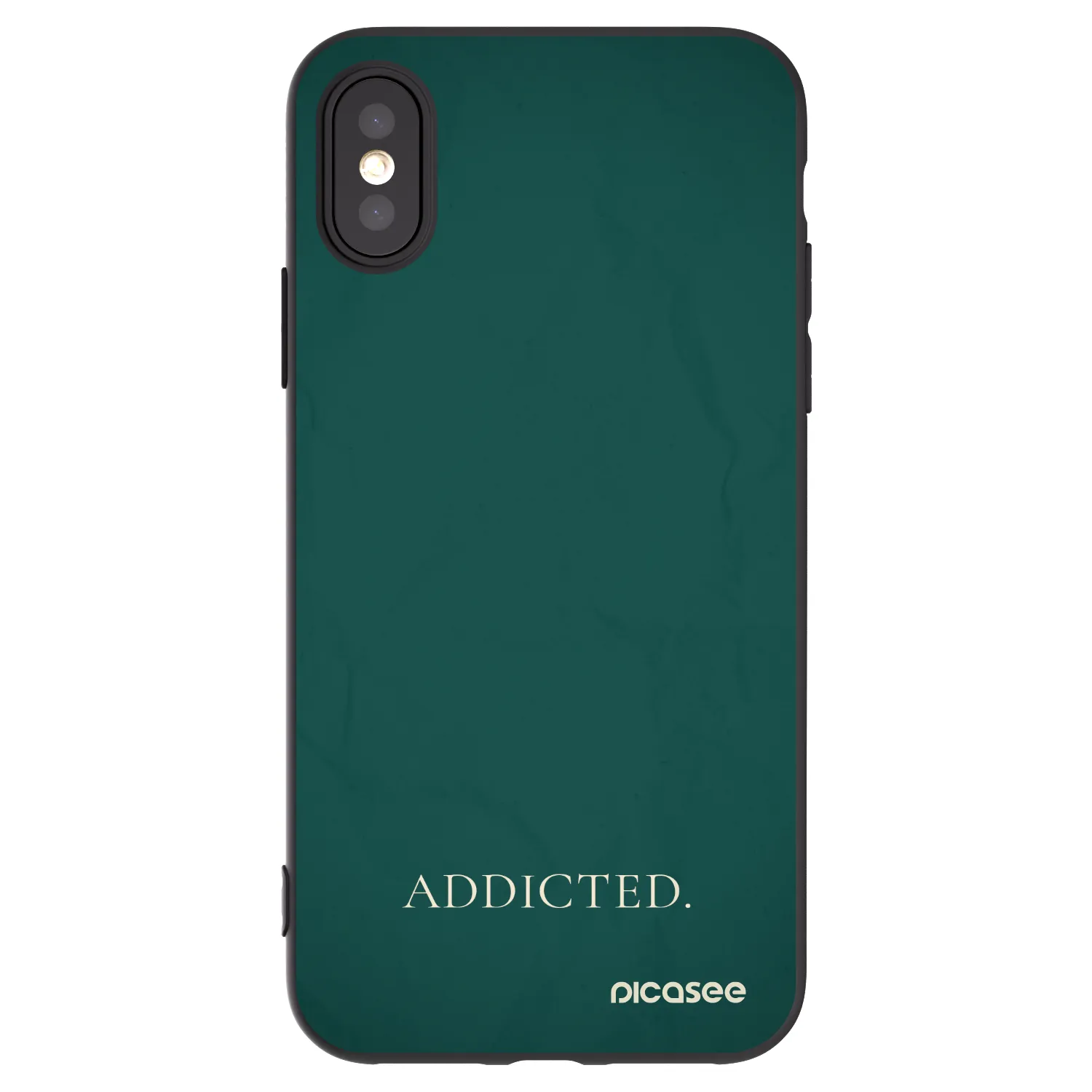 Picasee crna silikonska maskica za Apple iPhone X/XS - Addicted