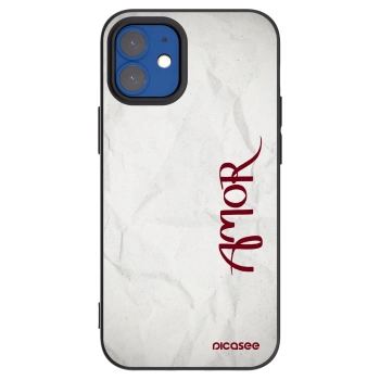 Picasee crna silikonska maskica za Apple iPhone 12 mini - Amor