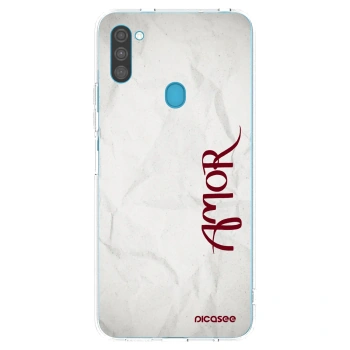 Picasee silikonska prozirna maskica za Samsung Galaxy M11 - Amor