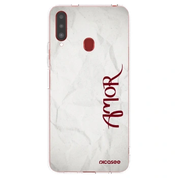 Picasee silikonska prozirna maskica za Samsung Galaxy A20s - Amor