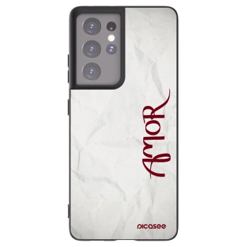 Picasee crna silikonska maskica za Samsung Galaxy S21 Ultra 5G G998B - Amor