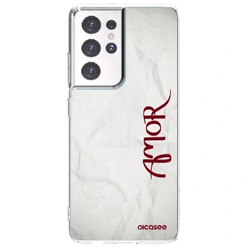 Picasee silikonska prozirna maskica za Samsung Galaxy S21 Ultra 5G G998B - Amor