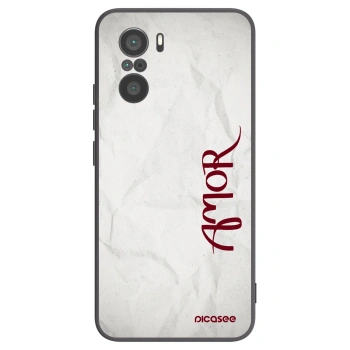 Picasee crna silikonska maskica za Xiaomi Poco F3 - Amor