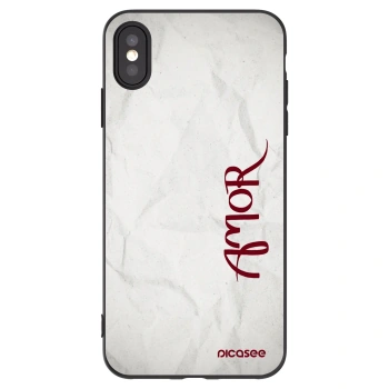 Picasee crna silikonska maskica za Apple iPhone XS Max - Amor
