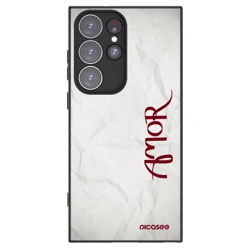 Picasee crna silikonska maskica za Samsung Galaxy S23 Ultra 5G - Amor