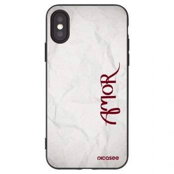 Picasee crna silikonska maskica za Apple iPhone X/XS - Amor