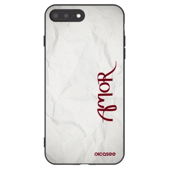Picasee crna silikonska maskica za Apple iPhone 8 Plus - Amor