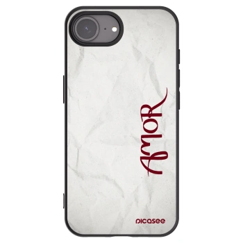 Picasee crna silikonska maskica za Apple iPhone 16e - Amor