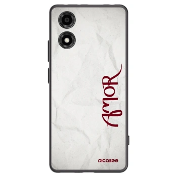 Picasee crna silikonska maskica za Motorola Moto E14 - Amor