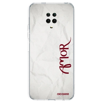 Picasee silikonska prozirna maskica za Xiaomi Redmi Note 9 Pro - Amor