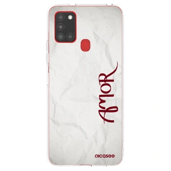 Picasee silikonska prozirna maskica za Samsung Galaxy A21s - Amor
