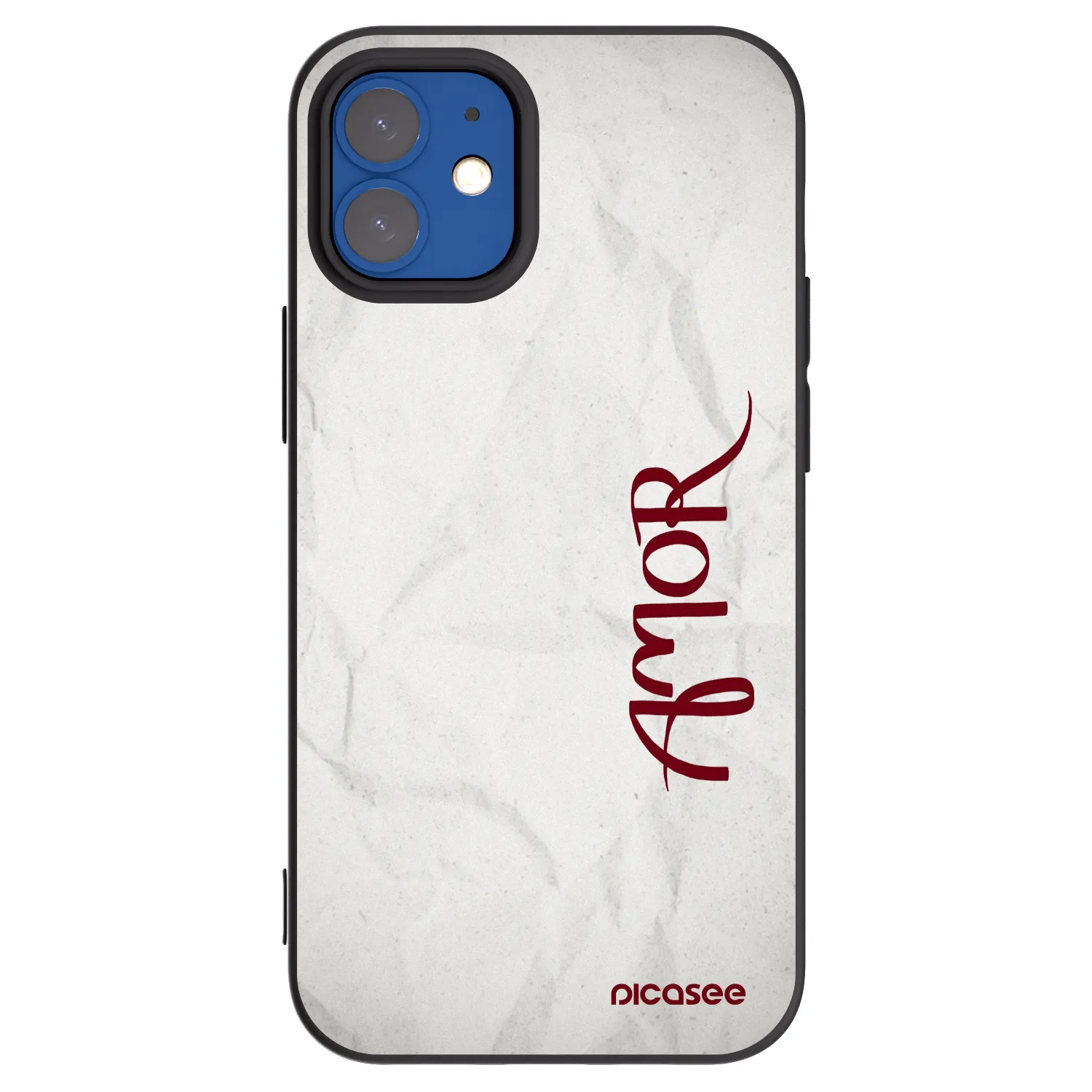 Picasee crna silikonska maskica za Apple iPhone 12 mini - Amor