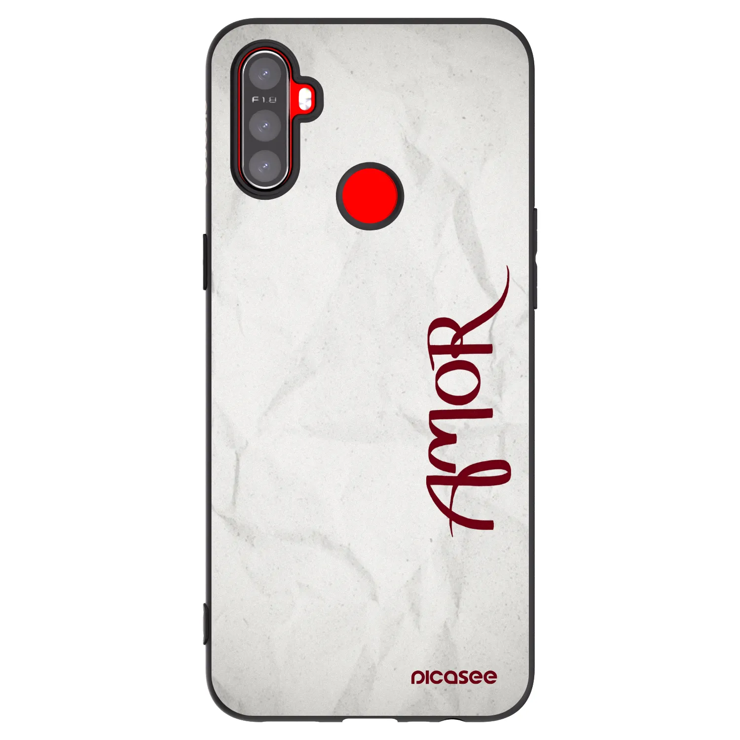 Picasee crna silikonska maskica za Realme C3 - Amor