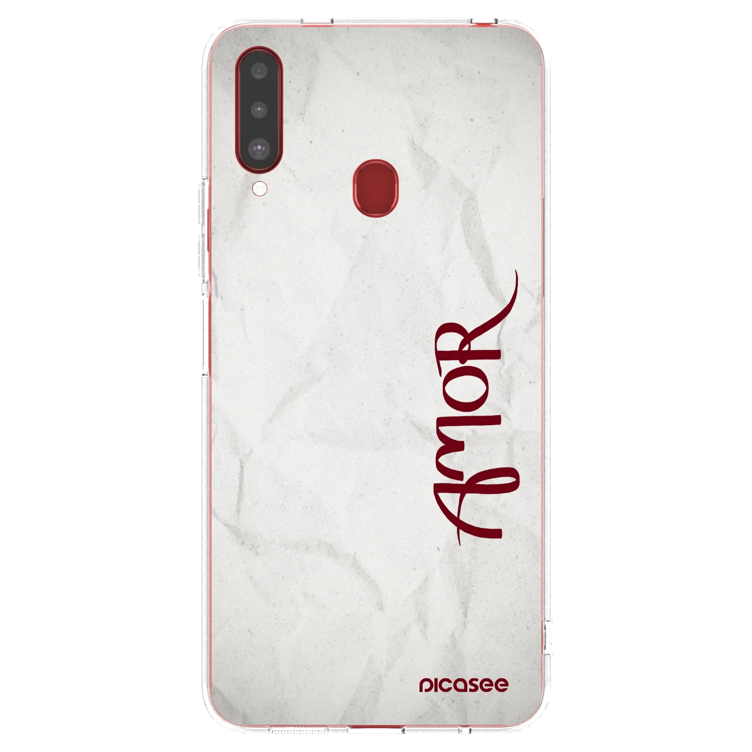 Picasee silikonska prozirna maskica za Samsung Galaxy A20s - Amor