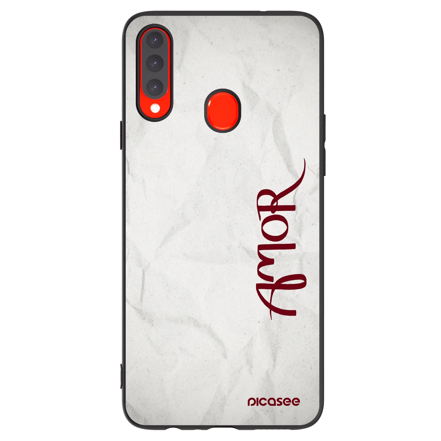 Picasee crna silikonska maskica za Samsung Galaxy A20s - Amor