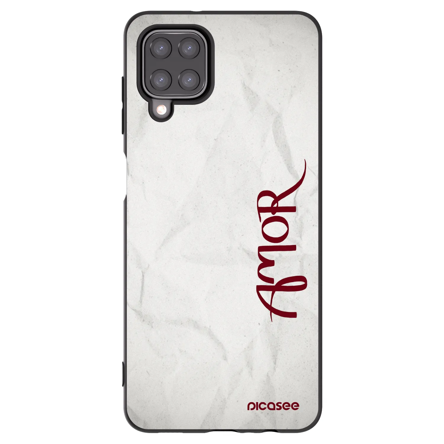 Picasee crna silikonska maskica za Samsung Galaxy A12 A125F - Amor