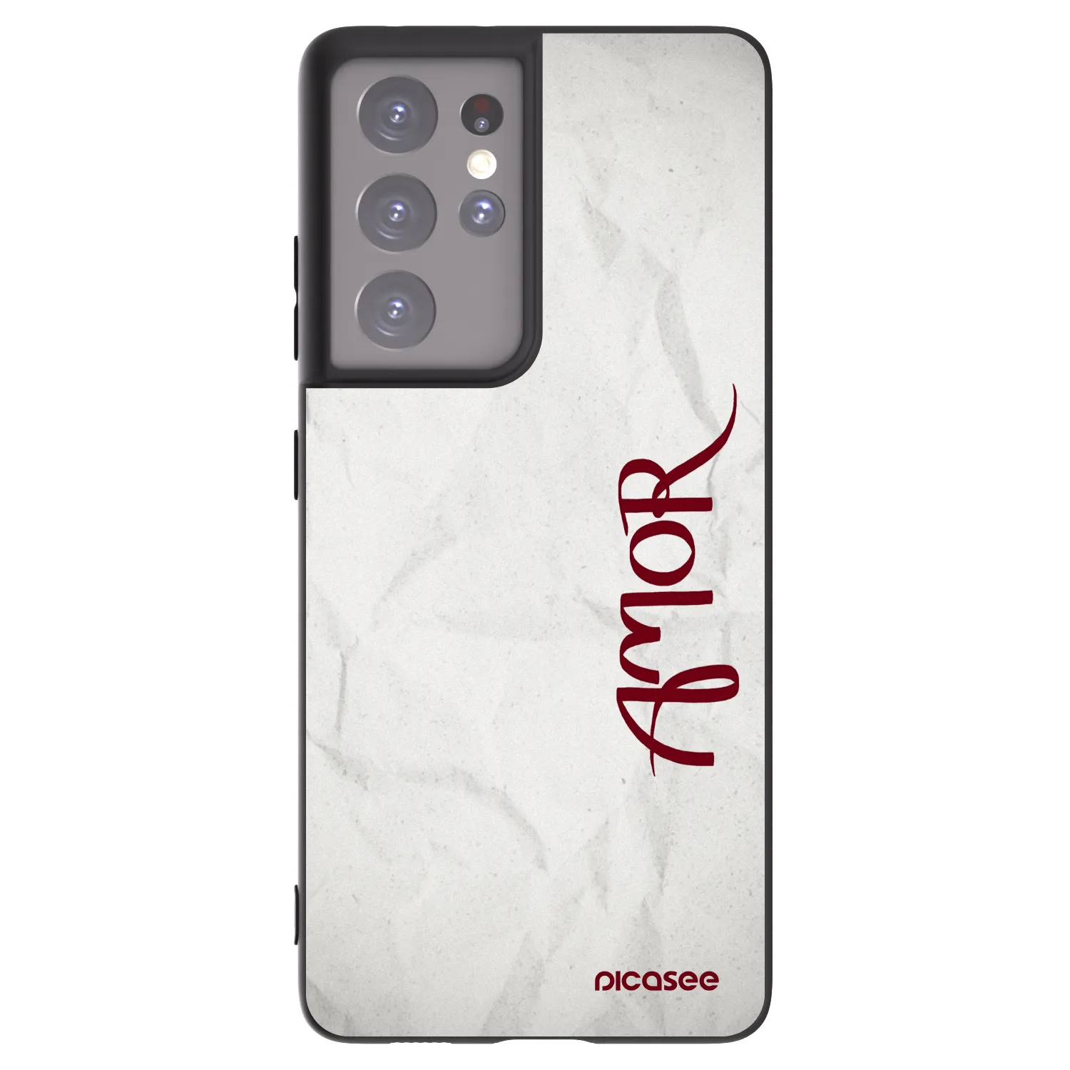 Picasee crna silikonska maskica za Samsung Galaxy S21 Ultra 5G G998B - Amor