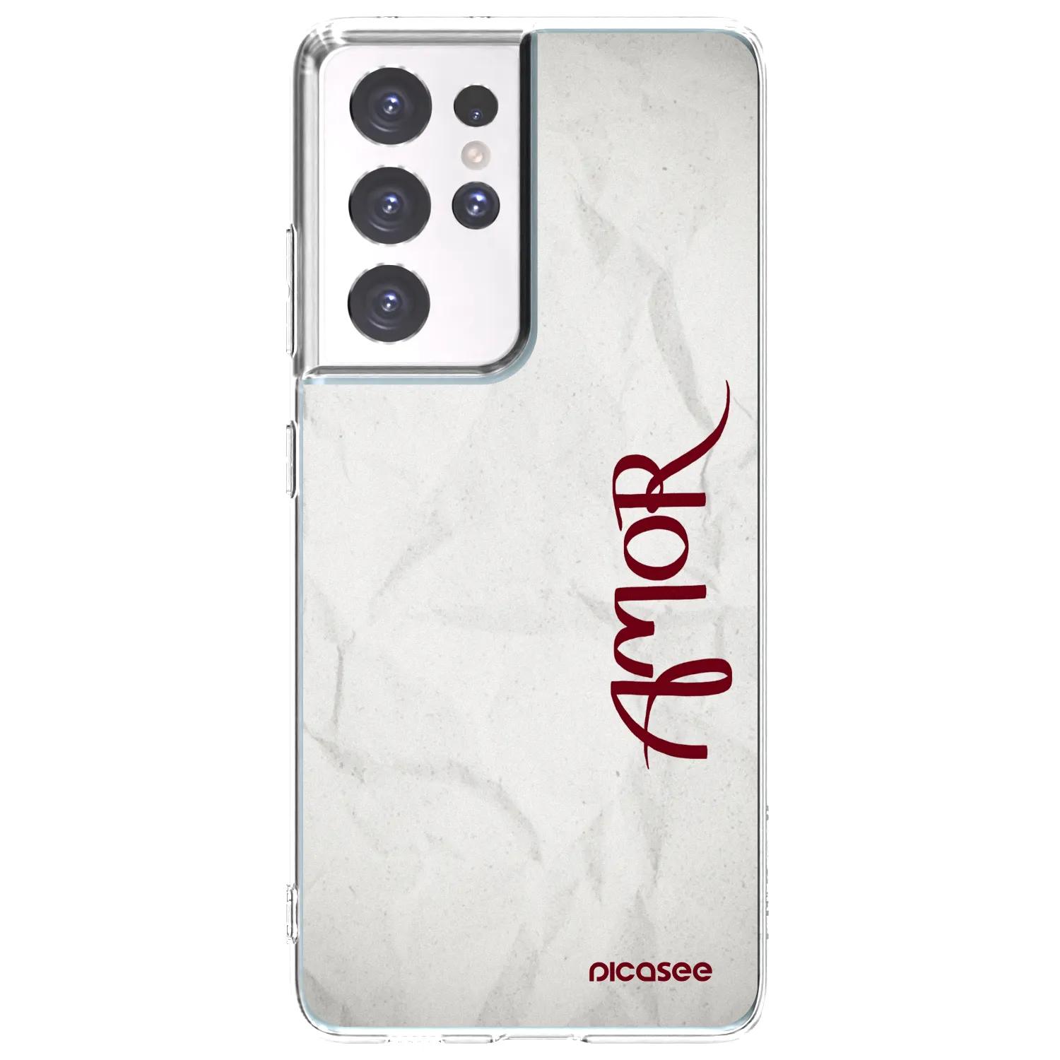 Picasee silikonska prozirna maskica za Samsung Galaxy S21 Ultra 5G G998B - Amor