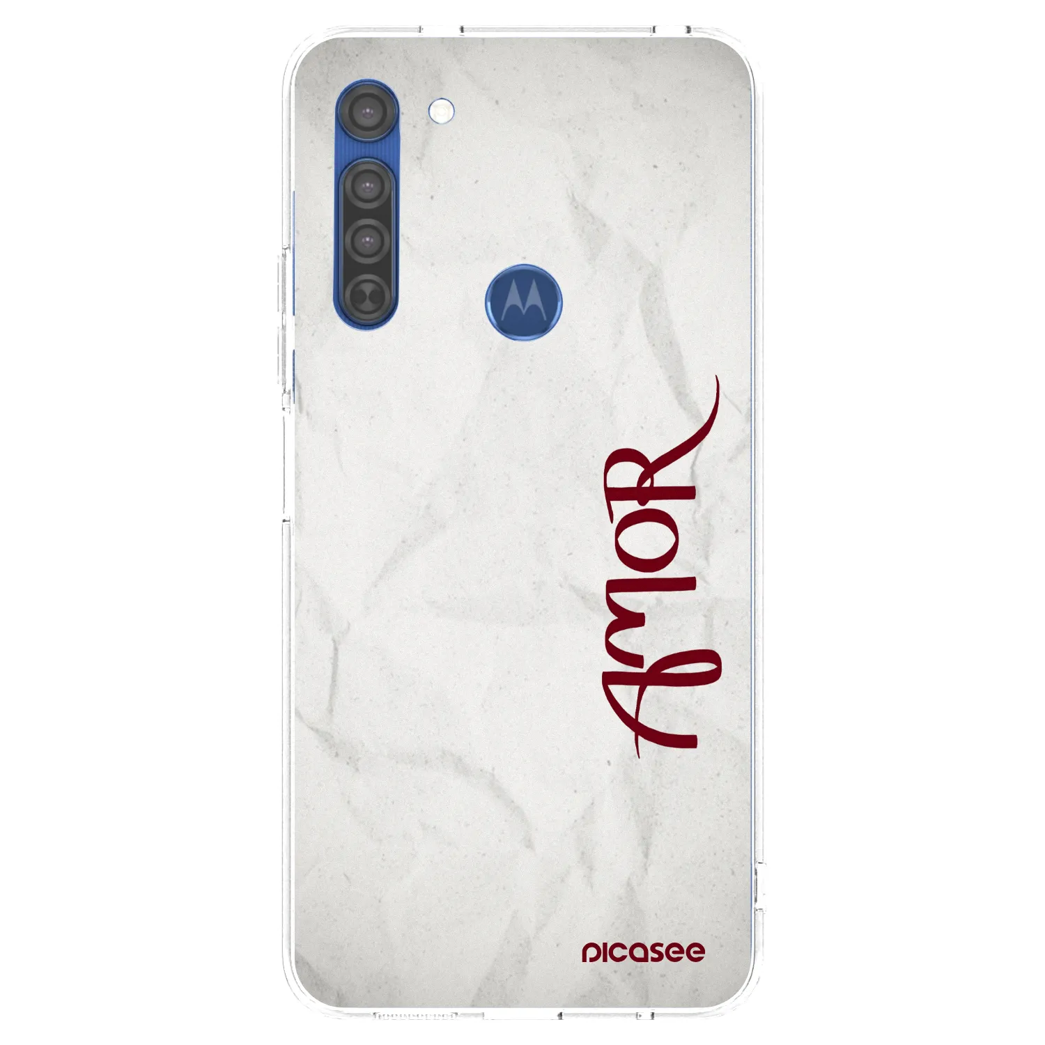 Picasee silikonska prozirna maskica za Motorola Moto G8 - Amor