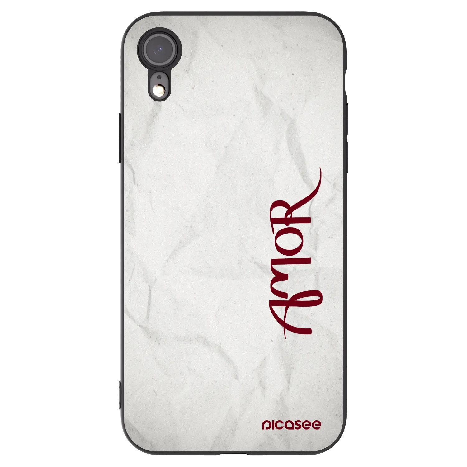 Picasee crna silikonska maskica za Apple iPhone XR - Amor