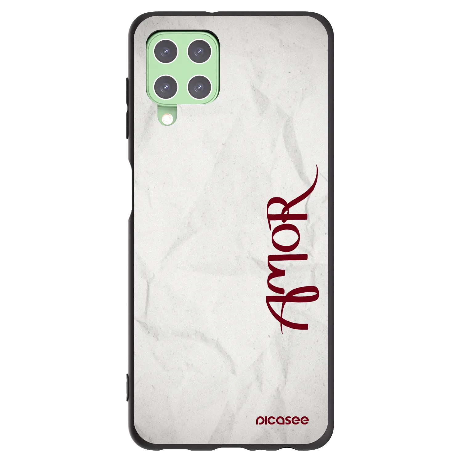Picasee crna silikonska maskica za Samsung Galaxy A22 A225F 4G - Amor