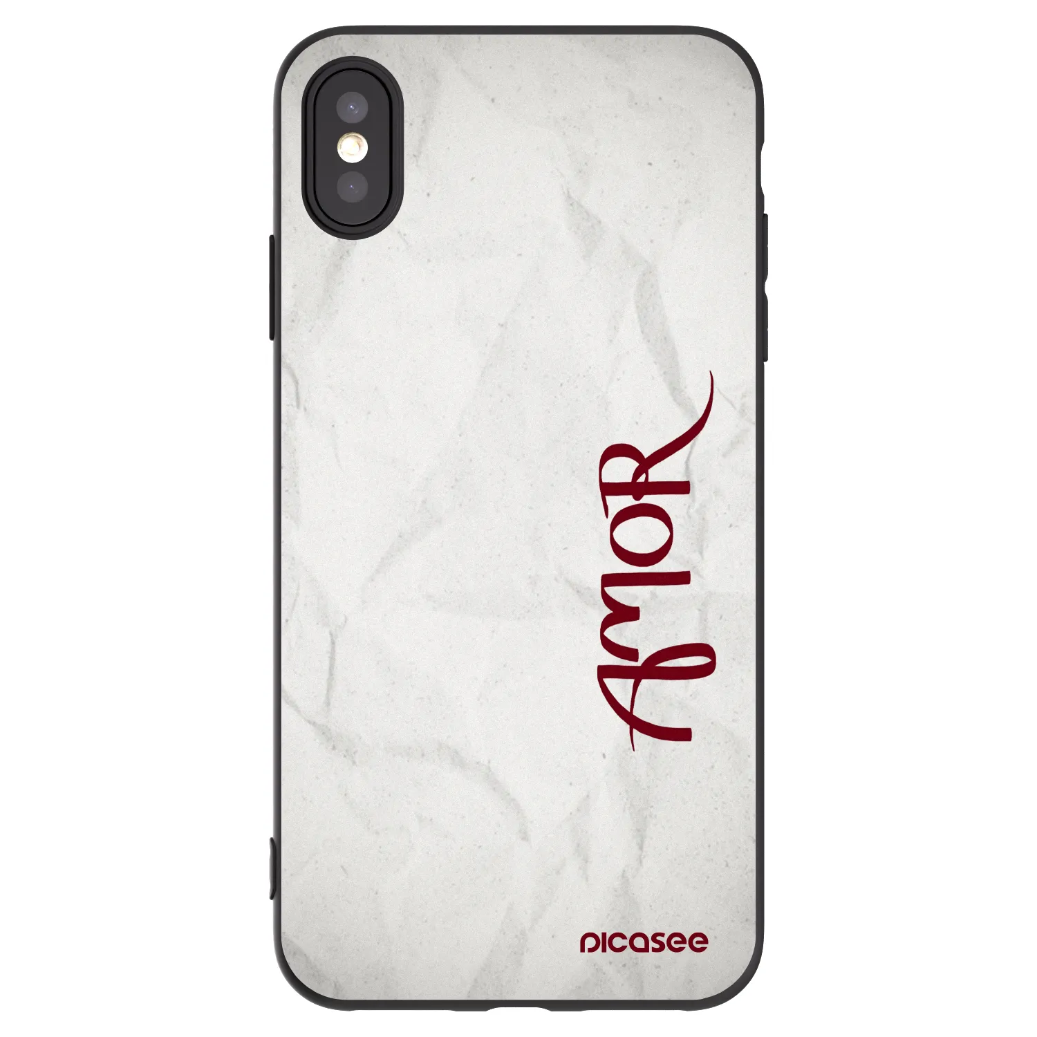 Picasee crna silikonska maskica za Apple iPhone XS Max - Amor