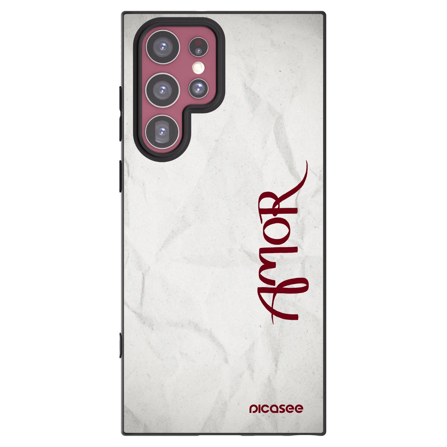 Picasee crna silikonska maskica za Samsung Galaxy S22 Ultra 5G - Amor