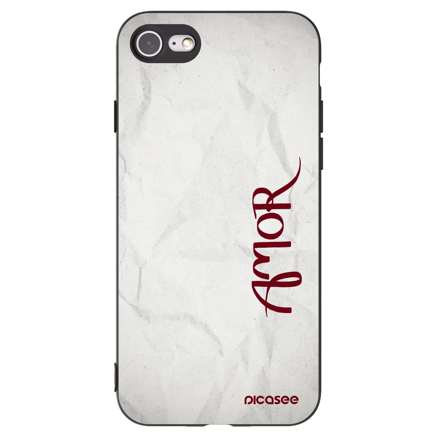Picasee crna silikonska maskica za Apple iPhone SE 2022 - Amor
