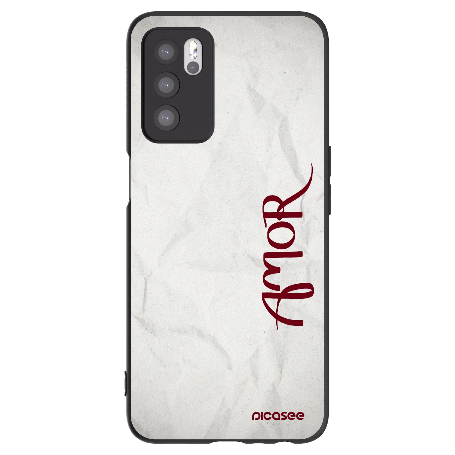 Picasee crna silikonska maskica za OPPO A16s - Amor
