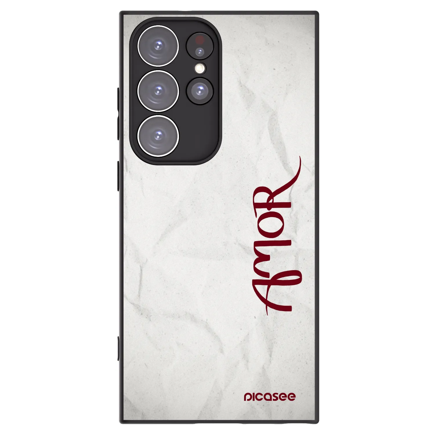 Picasee crna silikonska maskica za Samsung Galaxy S23 Ultra 5G - Amor