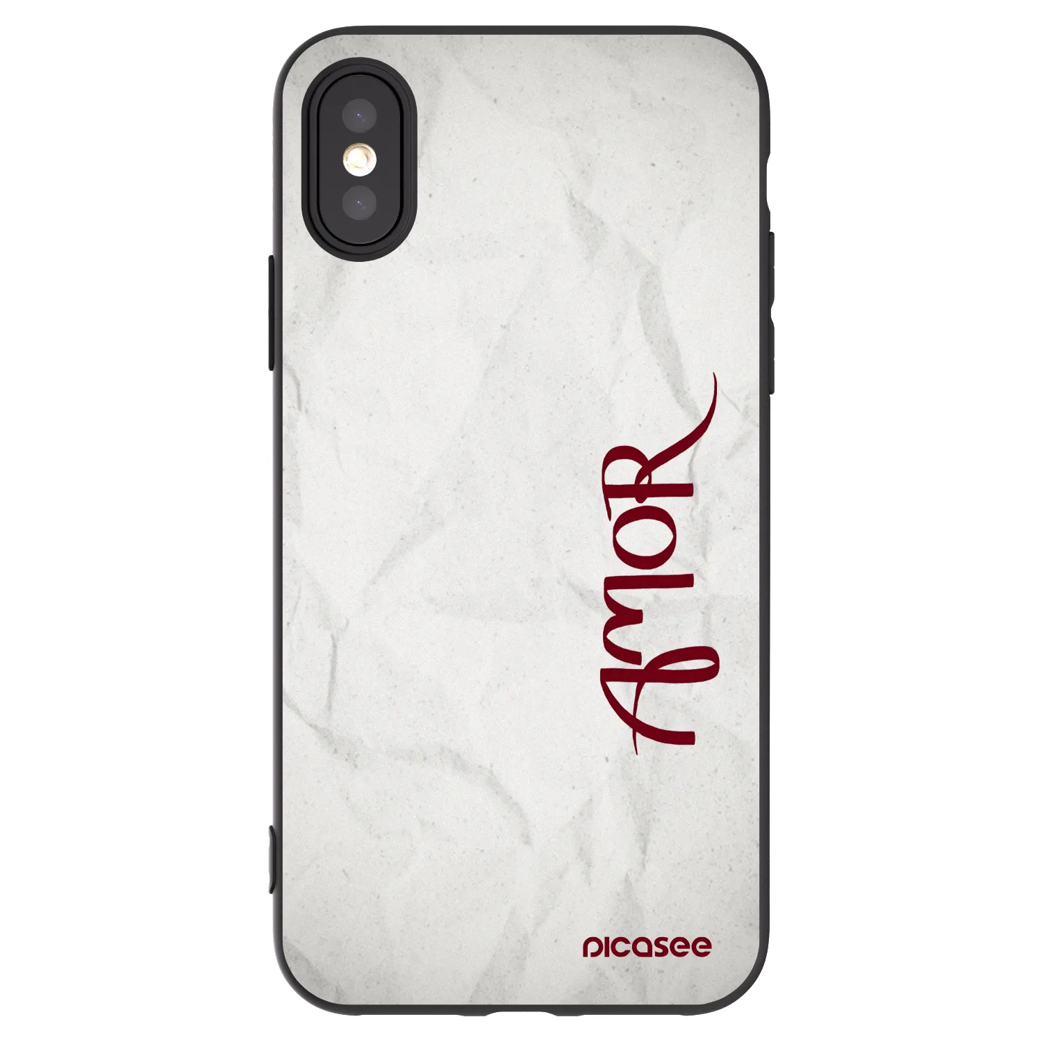 Picasee crna silikonska maskica za Apple iPhone X/XS - Amor