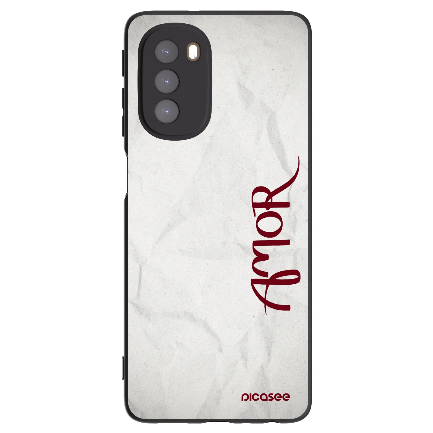 Picasee crna silikonska maskica za Motorola Moto G51 - Amor