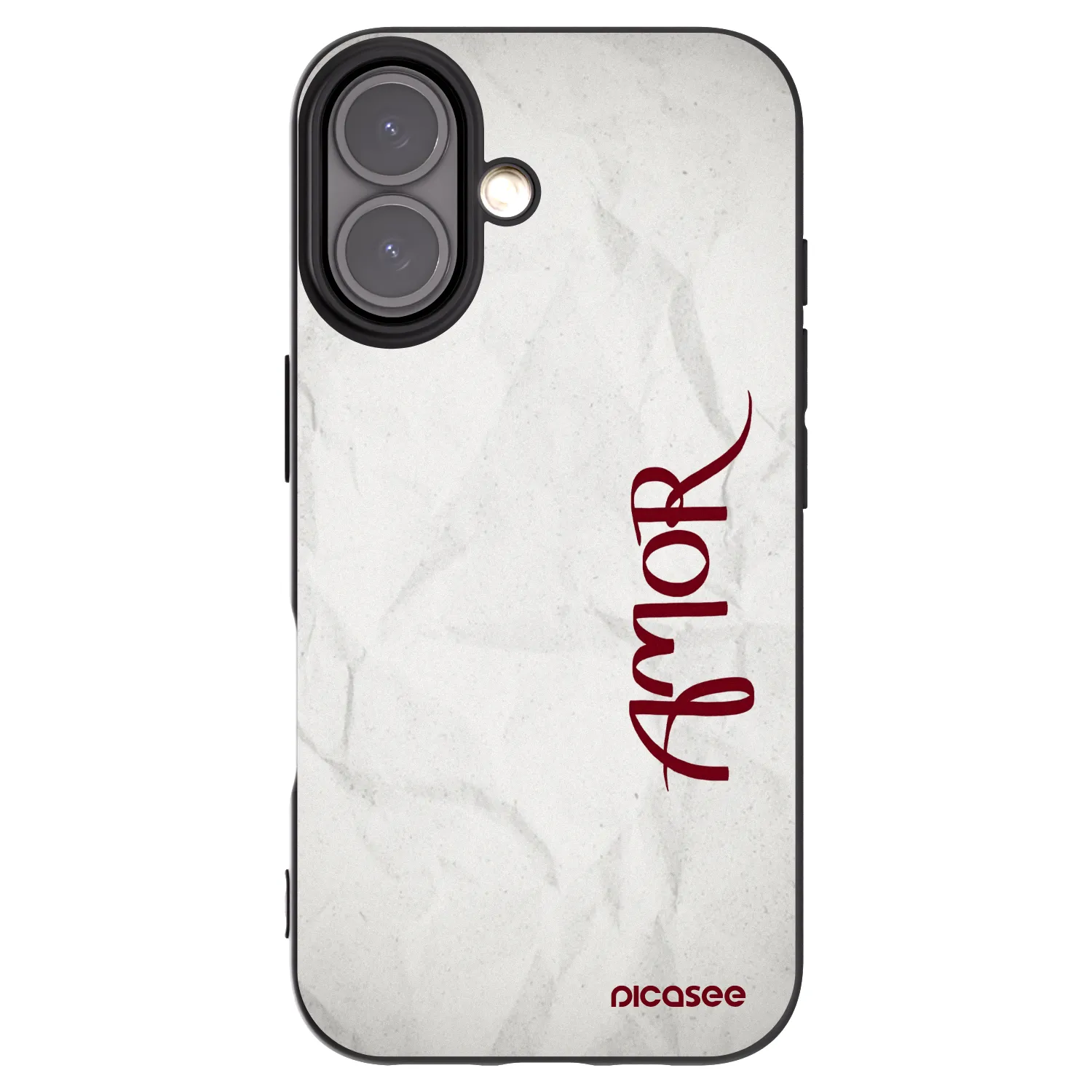 Picasee crna silikonska maskica za Apple iPhone 16 - Amor