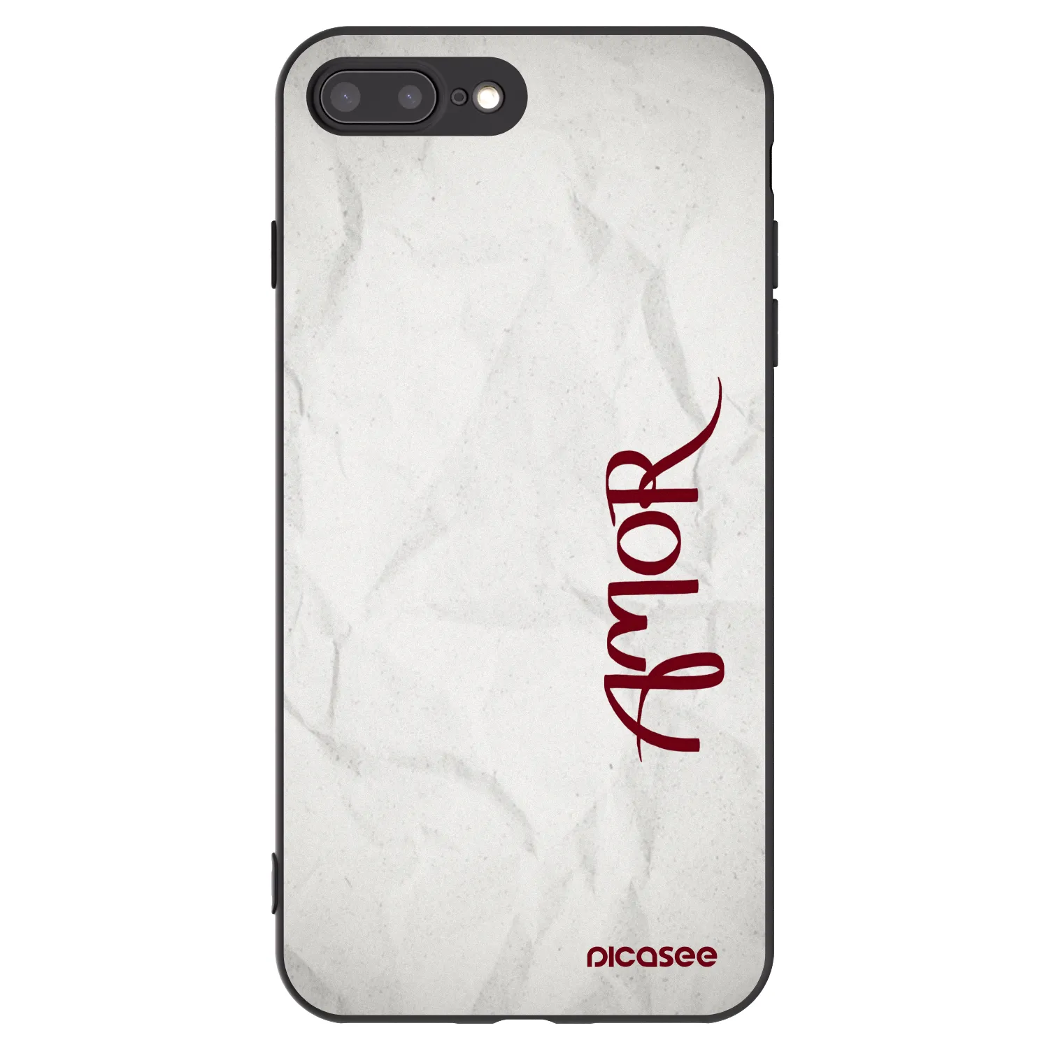 Picasee crna silikonska maskica za Apple iPhone 8 Plus - Amor