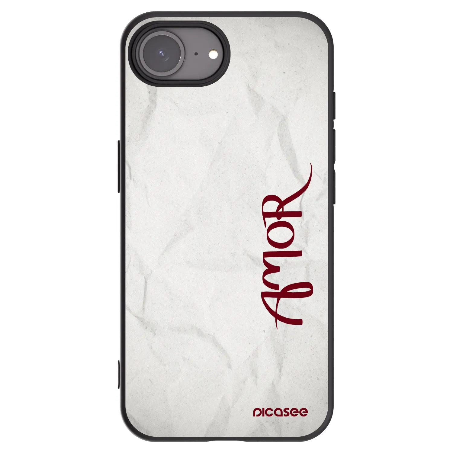 Picasee crna silikonska maskica za Apple iPhone 16e - Amor