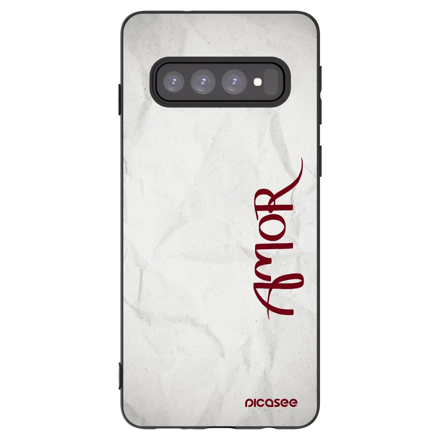 Picasee crna silikonska maskica za Samsung Galaxy S10 G973 - Amor